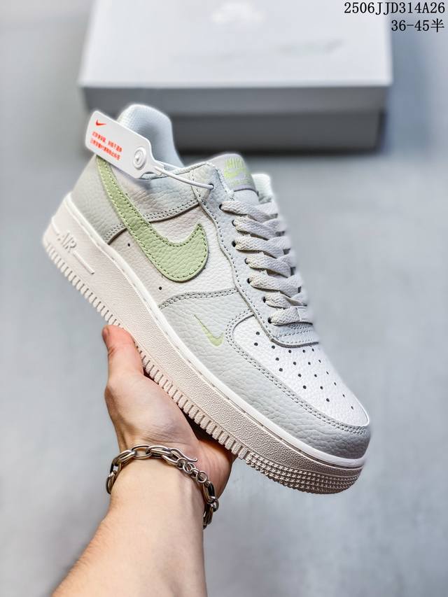真标带半码 耐克Nike Air Force 7 Low Olive Aura 空军一号系列经典低帮百搭休闲运动板鞋“皮革浅灰白橄榄黄钩子 Ib388 01 码