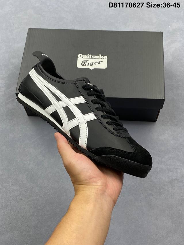 Asics 亚瑟士 女鞋真标半码制 配足弓鞋垫 日产经典老牌-鬼塚虎 Onitsuka Tiger Mexico 66经典墨西哥系列复古经典百搭板鞋休闲运动鞋慢