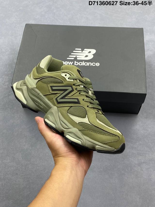 公司级New Balance 9060系列 新百伦 复古休闲运动慢跑鞋 鞋面大身由空间双格及磨砂鞋面拼接而生 采用大面积网眼以及麂皮材质覆盖鞋身 还原经典气质