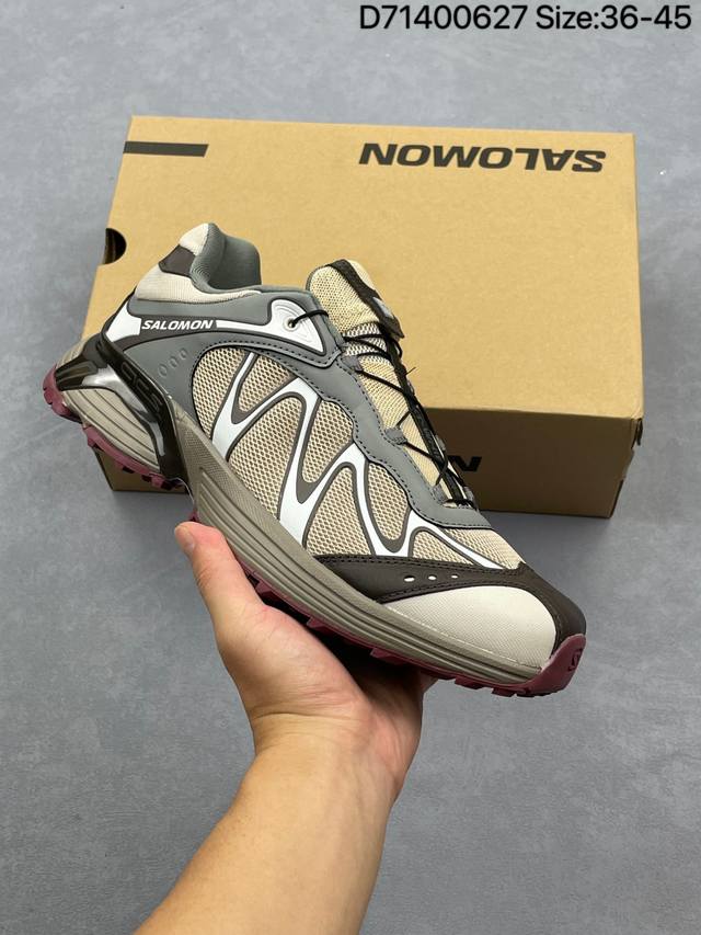 Salomon Xt-Whisper 浅棕色 萨洛蒙 复古机能休闲 潮流跑步鞋 尺码：36-46.5 男女鞋 477618 编码D71400627