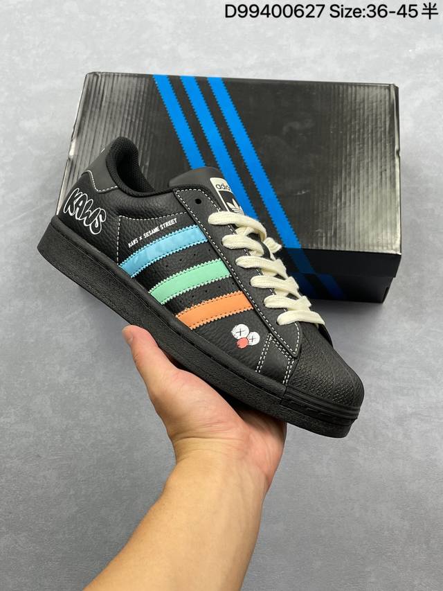 阿迪达斯Adidas三叶草 Originals Superstar贝壳头’Diy’系列低帮经典百搭休闲运动板鞋 原装头层材料 用料绝不含糊 独家版型蒸餾加工帶來