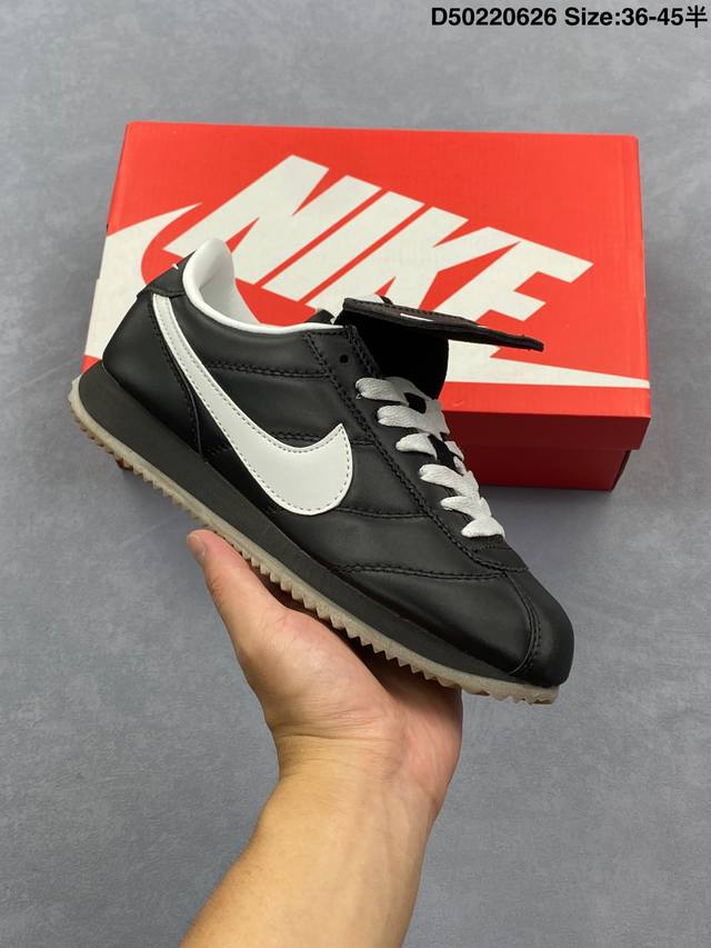 Nk Classic Cortez Leather 阿甘复古初代皮革慢跑鞋 货号：Hq3490-099 缓震防滑耐磨同源头层皮料 原厂模具 公司级标准检验Qc