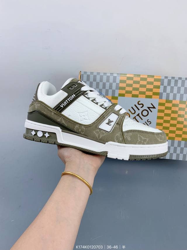 Lv路易威登Louis Vuitton Trainer Sneaker Low休闲运动文化百搭篮球板鞋 Size：如图 编码：K174K0120703