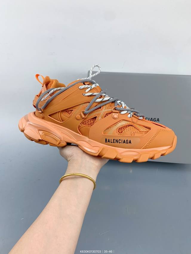 巴黎世家 三代户外概念鞋 Balenciaga Sneaker Tess S.Gomma Maille White Orange Size：如图 编码：K630