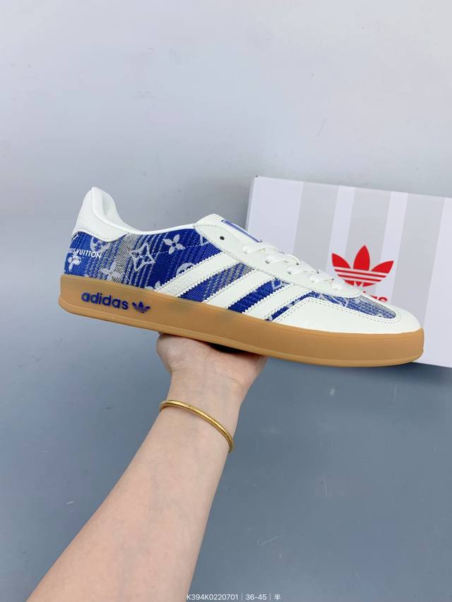 Sc版 Adidas 德训鞋 “Lv联名-灰白”高端定制 大厂纯原品质出货 超高清洁度 细节完美 舒适百搭 低帮休闲板鞋 Size：如图 编码：K394K0 7
