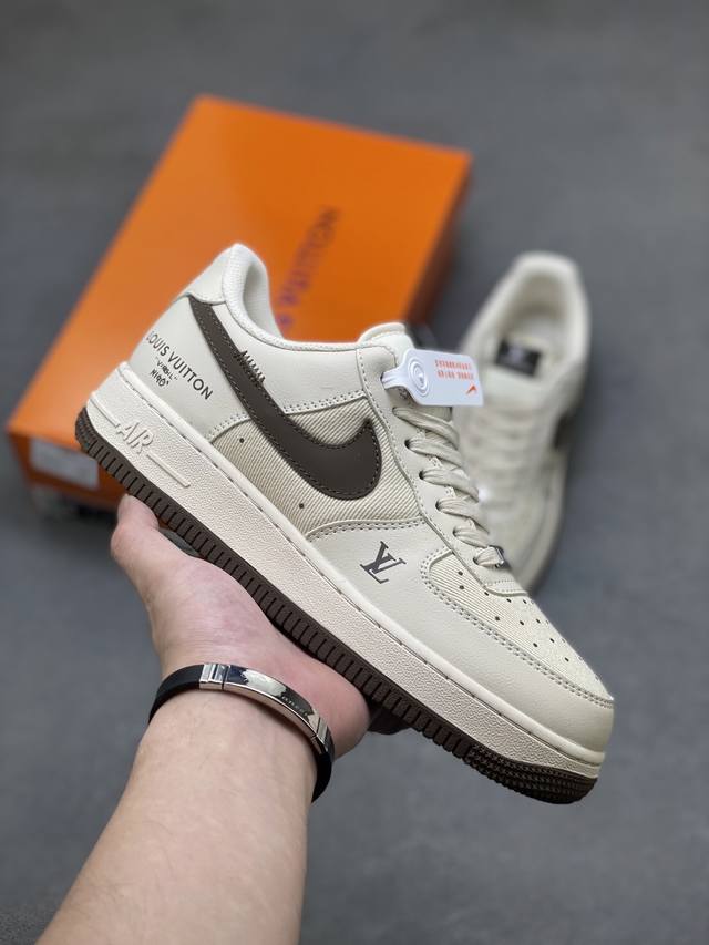 海外限量发售！Nike Air Force 1 '07 Low “Lv联名 卡布奇诺”空军一号 低帮 运动鞋 休闲鞋 折边针车 工艺难度大 原楦头原纸板 原装鞋