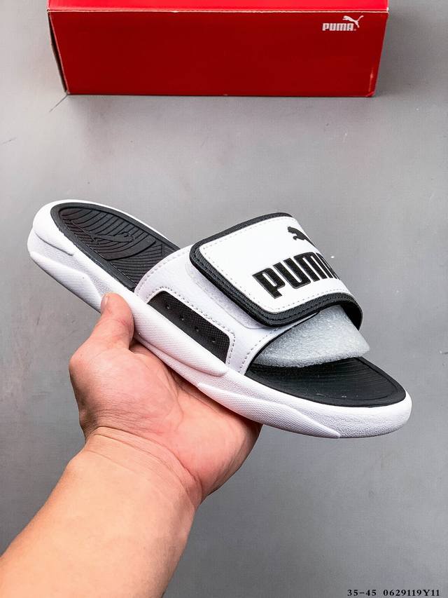 彪马Puma 夏季新款魔术贴软底户外休闲拖鞋 0629119Y11