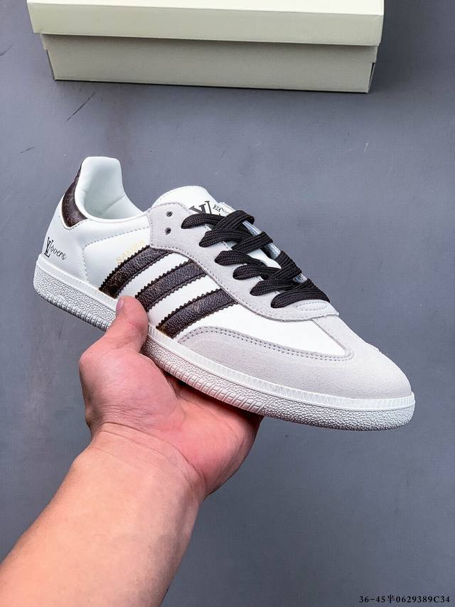 阿迪达斯Adidas Originals Samba德训鞋 防滑耐磨 低帮板鞋 男女同款 简约大方的设计造型，使Notitle X Adidas Origina