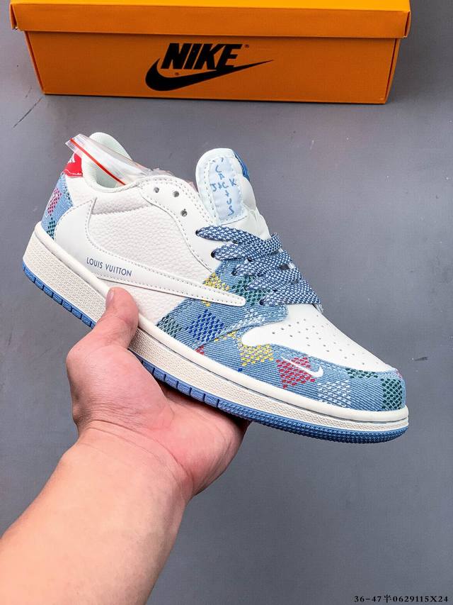 真标半码！耐克Nike Air Jordan Low 1 乔1低帮倒勾Lv联名经典休闲鞋 0629115X24