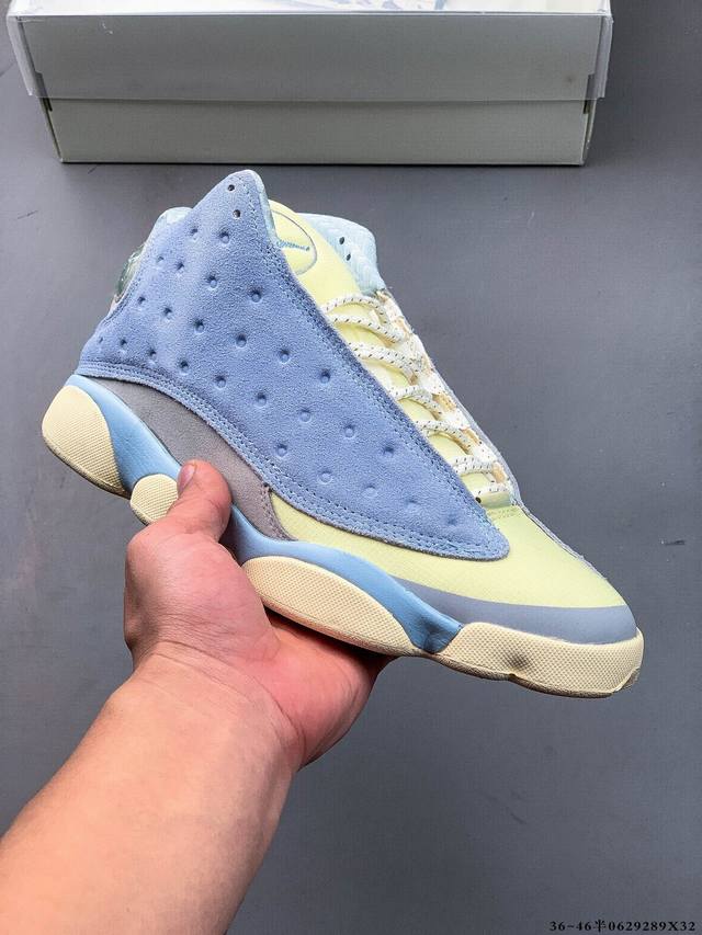公司级！Air Jordan 13 Xiii Brave Blue 迈克尔 乔丹Aj13代复古中帮文化休闲运动篮球鞋 0629289X32