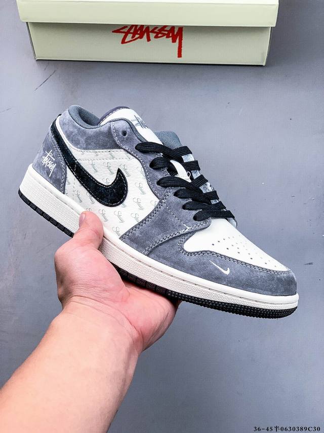 集图 公司级头层！耐克Nike Air Jordan 1 Low Aj1乔1 低帮潮流缓运动休闲板鞋。Aj1 低帮拼接 完美版型真头层牛皮# 内置缓震气垫 原鞋