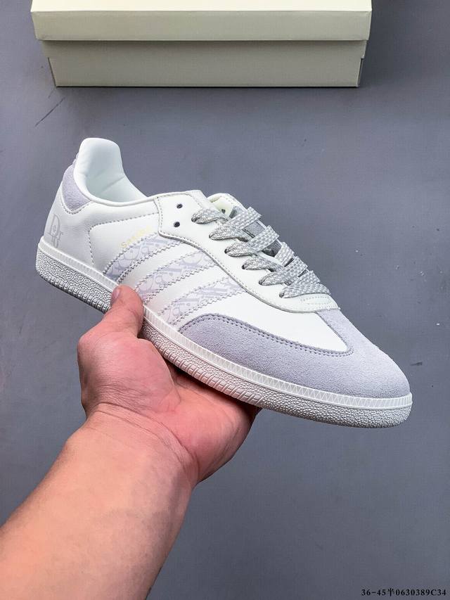 阿迪达斯Adidas Originals Samba德训鞋 防滑耐磨 低帮板鞋 男女同款 简约大方的设计造型，使Notitle X Adidas Origina