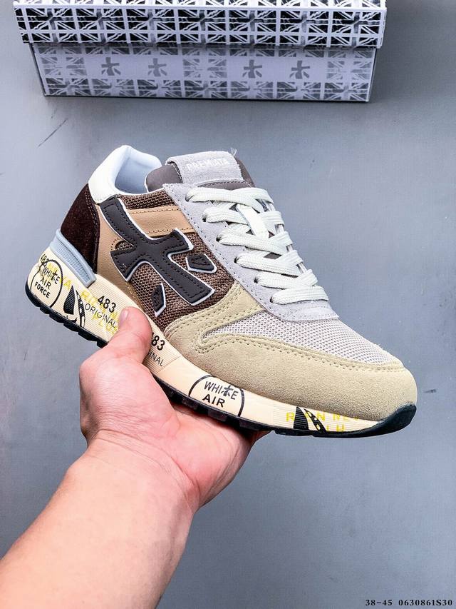 Premiata 普拉米亚达 意大利鞋履品牌.打造出一款休闲 时尚运动鞋鞋面采用磨砂牛皮拼接尼龙面料、舒适透气的牛皮垫脚、原版超轻大底 0630861S30