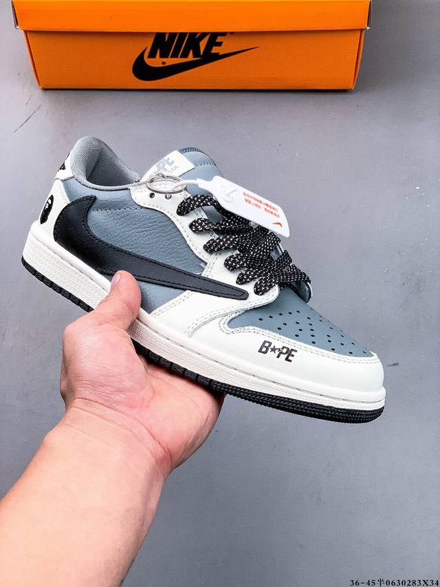 公司级头层！耐克Nike Air Jordan 1 Low Aj1乔1 低帮潮流缓运动休闲板鞋。Aj1 低帮拼接 完美版型真头层牛皮# 内置缓震气垫 原鞋开模