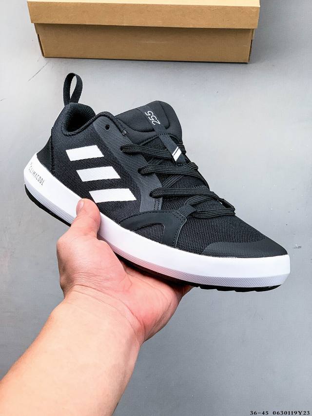 Adidas 阿迪达斯正品Terrex Boat 涉水鞋 男女子经典运动休闲鞋 户外运动鞋 这款户外鞋,力求在炎热的季节让你保持凉爽。鞋面采用Climacool