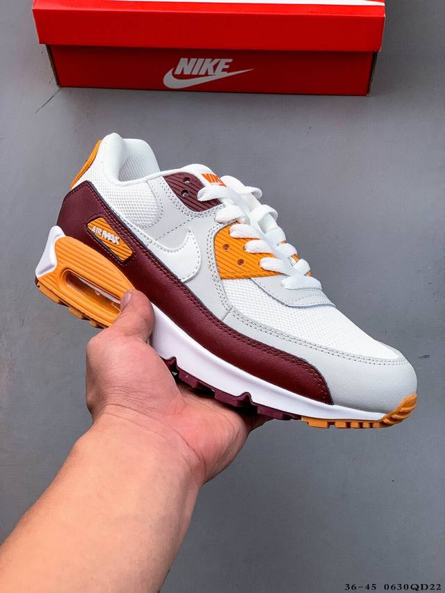 耐克 Wmns Nike Air Max 90 Oreo 半掌气垫全皮复古运动休闲慢跑鞋 0630Qd22