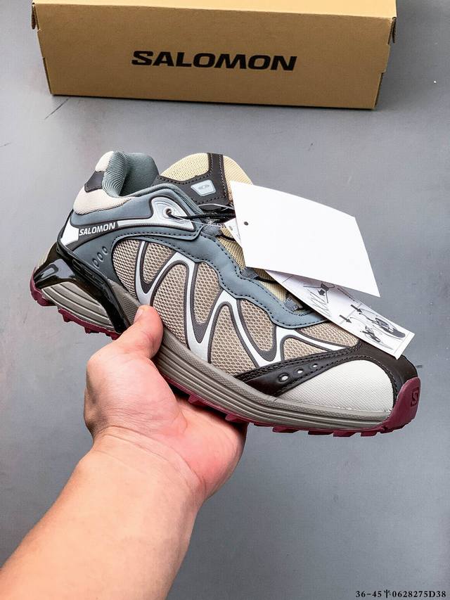 集图 公司级Salomon萨洛蒙 Xt-Whisper 时尚 舒适減震防滑耐磨 低帮跑步鞋 鞋面采用Sensifit贴合技术 全方位贴合包裹脚型 鞋跟部鞋底牵引