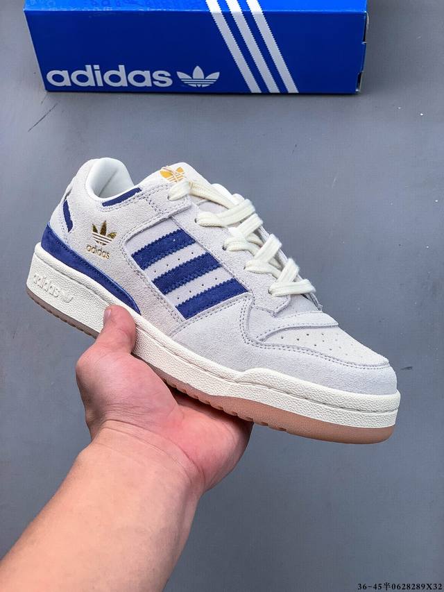公司级头层！阿迪达斯 Adidas Originals Forum 84 Low Adv 低帮百搭潮流休闲运动板鞋。以复古篮球鞋的外形为基础，采用皮革拼接，简约