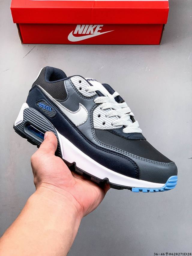 公司级！耐克 Wmns Nike Air Max 90 Oreo 半掌气垫全皮复古运动休闲慢跑鞋 0628271D28