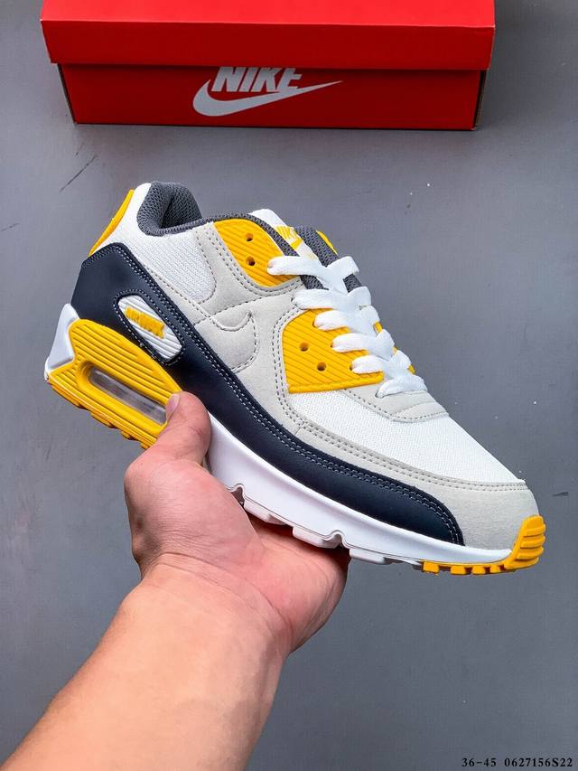 耐克 Wmns Nike Air Max 90 Oreo 半掌气垫全皮复古运动休闲慢跑鞋 0627156S22