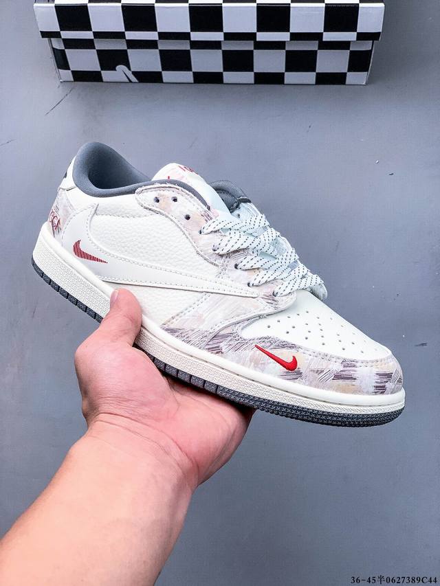 公司级头层！耐克Nike Air Jordan 1 Low Aj1乔1 低帮潮流缓运动休闲板鞋。Aj1 低帮拼接 完美版型真头层牛皮# 内置缓震气垫 原鞋开模