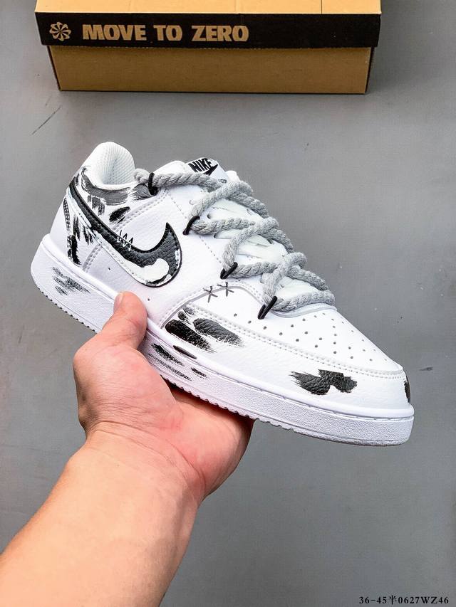 Nike Court Vision Low 休闲运动板鞋 纯原版本 低帮百搭透气休闲运动板鞋，经典耐用的设计，兼顾舒适脚感和出众风范，演绎匠心之作。结构性的支撑