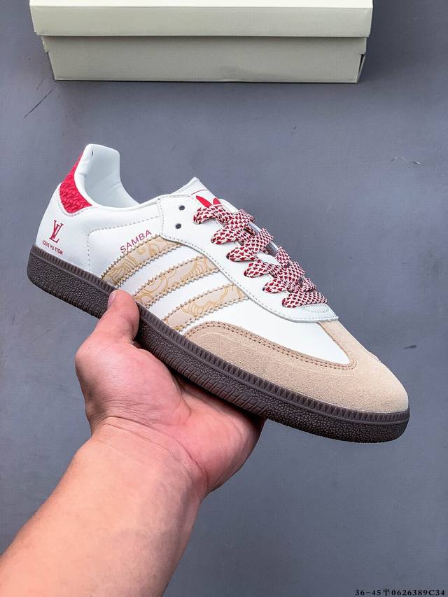 阿迪达斯Adidas Originals Samba德训鞋 防滑耐磨 低帮板鞋 男女同款 简约大方的设计造型，使Notitle X Adidas Origina