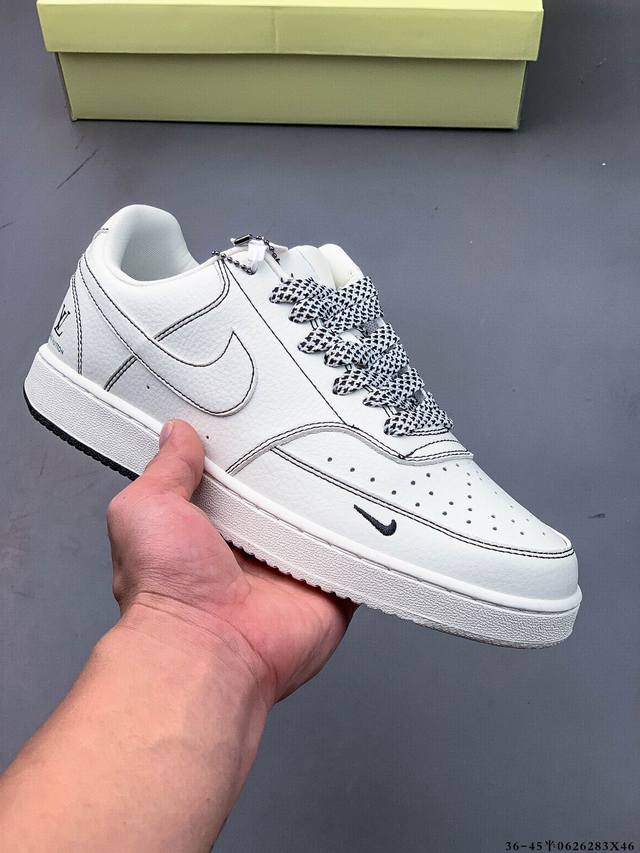 Nike Court Vision Low 休闲运动板鞋 纯原版本 低帮百搭透气休闲运动板鞋，经典耐用的设计，兼顾舒适脚感和出众风范，演绎匠心之作。结构性的支撑