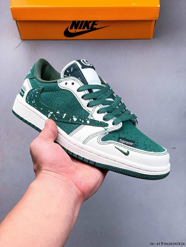 公司级头层！耐克Nike Air Jordan 1 Low Aj1乔1 低帮潮流缓运动休闲板鞋。Aj1 低帮拼接 完美版型真头层牛皮# 内置缓震气垫 原鞋开模