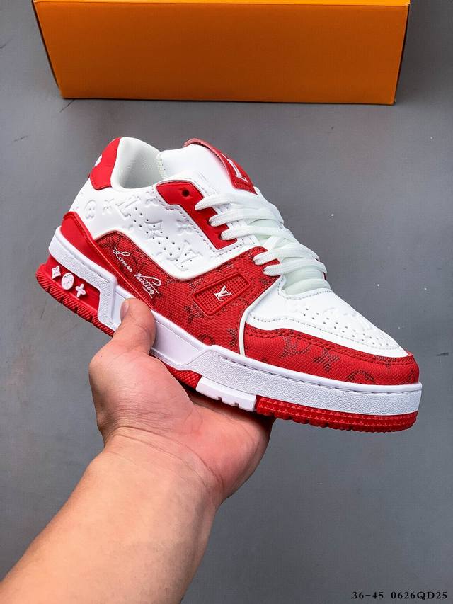 全新Lv路易威登Louis Vuitton Trainer Sneaker Low 休闲运动文化百搭板鞋 0626Qd25