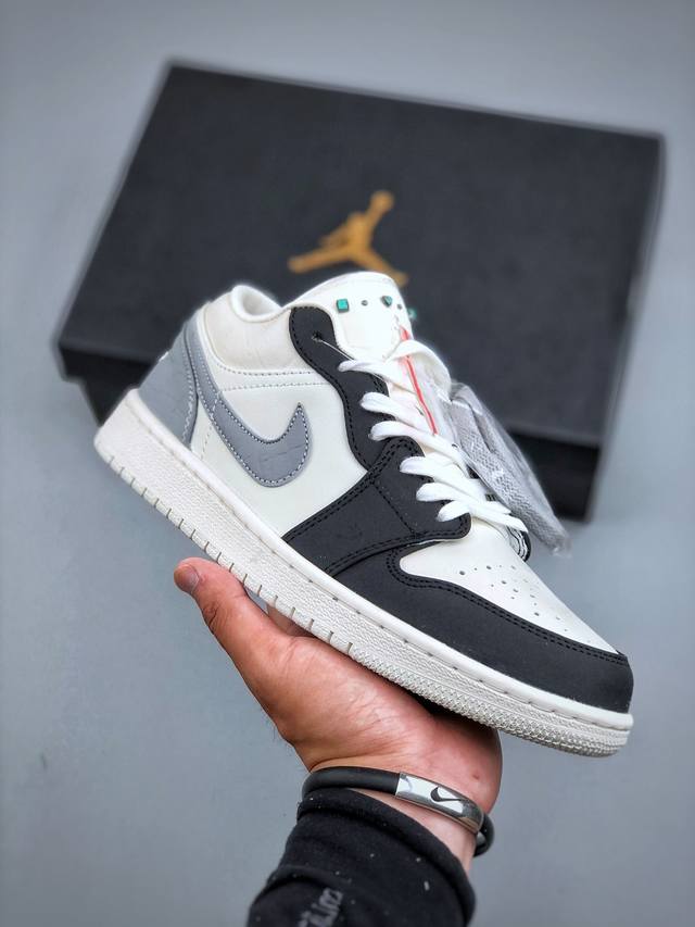 Air Jordan 1 Low Aj1 乔1“白灰黑 ” 低帮文化休闲板鞋 Io2242 101 尺码：36-46 半