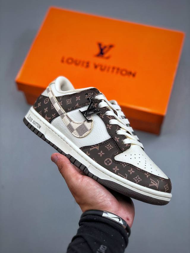 Nike Sb Dunk Low X 路易威登 白棕 纯原大厂出品 极力推荐原装头层材料 独家版型蒸餾加工帶來的是更好的视觉和脚感体验大厂纯原品质出货 清洁度