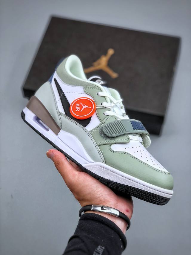 黑金版本 Nike Air Jordan Legacy 312 Low White Sail Ygloo 乔丹最强三合一混合版本低帮文化休闲运动篮球鞋“皮革白绿