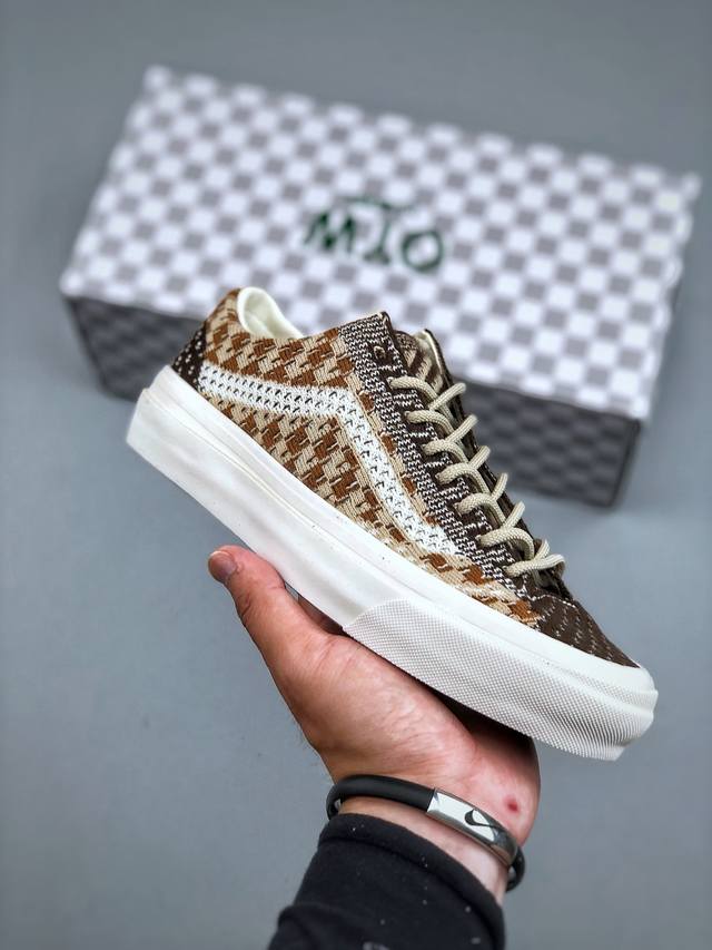 Vans Otw Old Skool 36 男女低帮复古针织网面棋盘格透气滑板鞋尺码：35 36 36.5 37 38 38.5 39 40 40.5 41 4