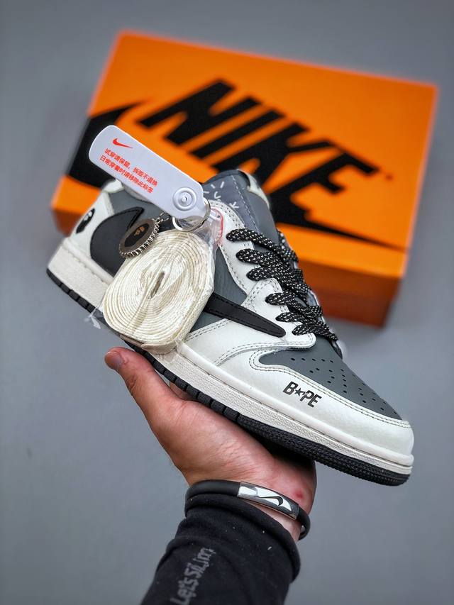 Travis Scott X Fragment Design X Jordan Air Jordan 1 Low Og Sp “Bape联名” 多方联名合作融合