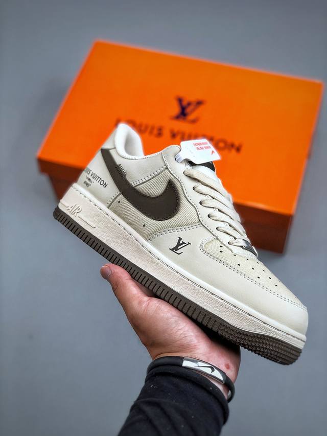 Nike Air Force 1‘07 Low Lv联名 网面拼接米棕 空军一号低帮休闲板鞋 #原楦头原纸板 原装鞋盒 定制五金配件 内置全掌气垫 原厂鞋底 货