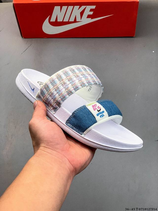 Nike 耐克 采用超轻一次发泡Revive底模鞋床，可吸汗织物衬里材料,柔软舒适夏季必备单品，全新耐克 Nike Offcourt Duo Slide Pin