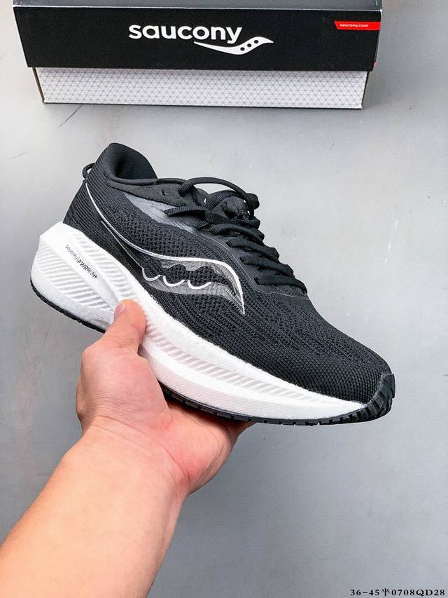 Saucony Triumph 20 索康尼胜利20代旗舰级缓震型跑鞋 性能相比前几代再升级：鞋面采用全新升级的工学网设计 贴合脚部更透气 中底部分使用最新的P