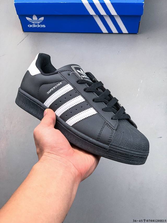 真标半码！阿迪达斯Adidas Superstar 贝壳头经典百搭休闲板鞋 0708 H15