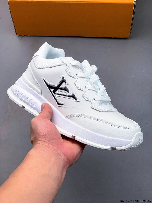 新品公司级 Lv Classic运动鞋 Lv 路易威登Louis Vuitton路易威登Lv男鞋Classic运动鞋2025款小牛皮字母休闲鞋白色1Ahstf