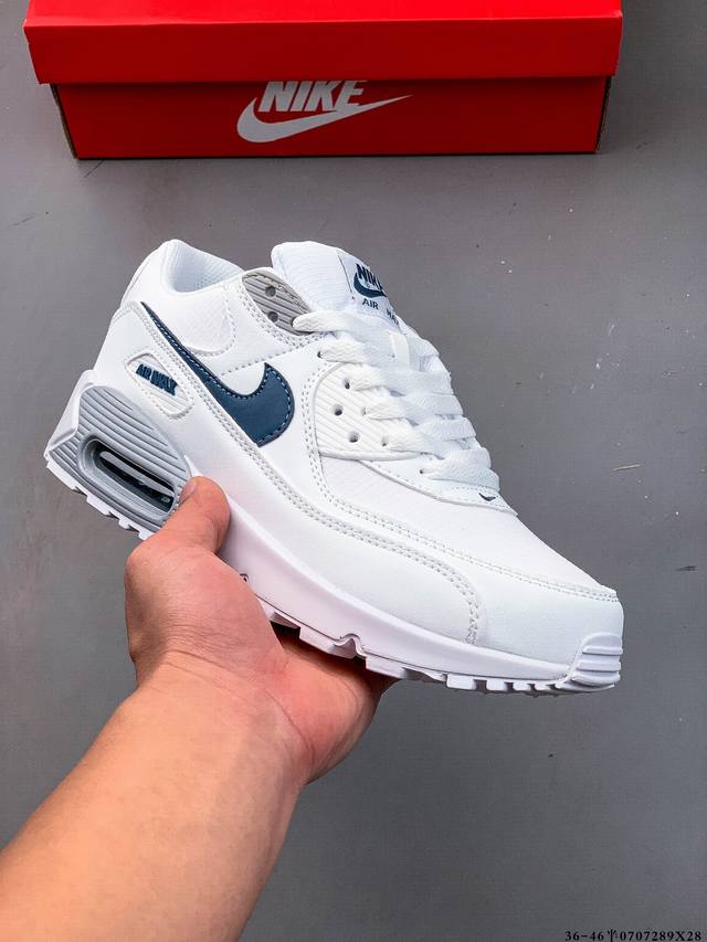 公司级！耐克 Wmns Nike Air Max 90 Oreo 半掌气垫全皮复古运动休闲慢跑鞋 0707289X28