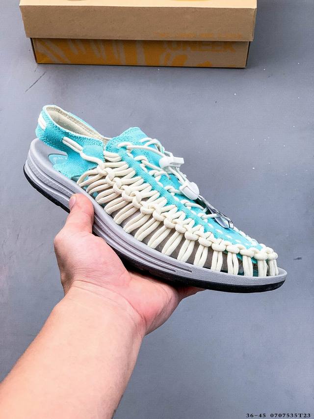 集图 原厂订单正品 美国人气户外休闲鞋品牌 科恩Keen Uneek Uneek Flat-M 平底户外凉鞋 编织弹力溯溪涉水 0707535T23
