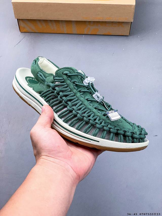 集图 原厂订单正品 美国人气户外休闲鞋品牌 科恩Keen Uneek Uneek Flat-M 平底户外凉鞋 编织弹力溯溪涉水 0707535T23