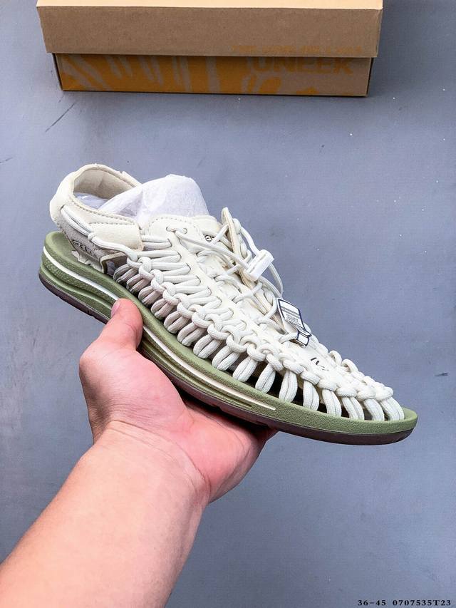 原厂订单正品 美国人气户外休闲鞋品牌 科恩Keen Uneek Uneek Flat-M 平底户外凉鞋 编织弹力溯溪涉水 0707535T23