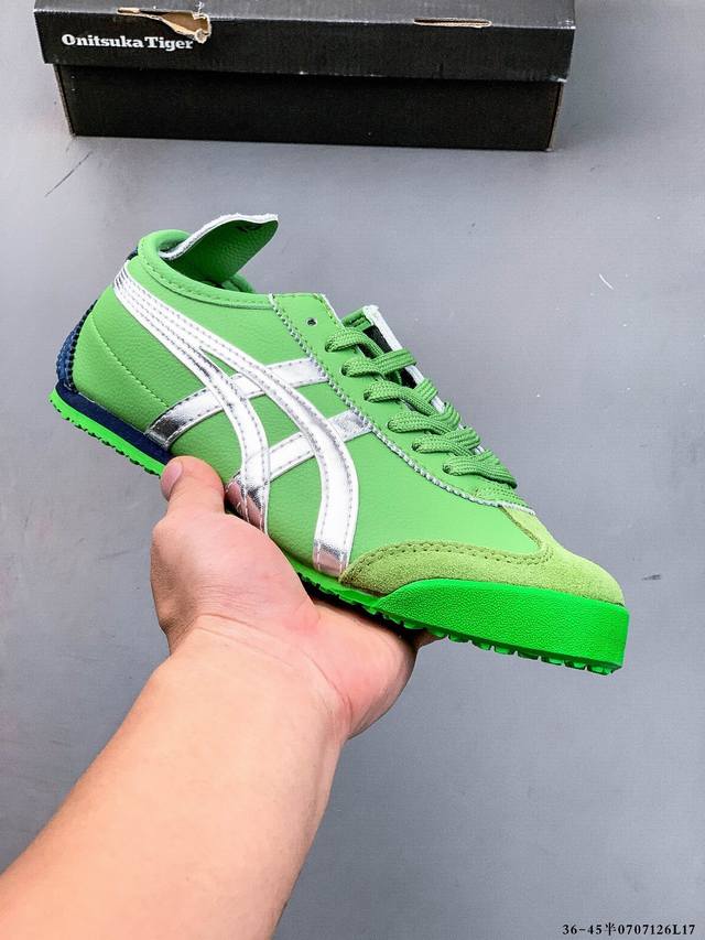 集图 Asics 亚瑟士 Onitsuka Tiger 鬼冢虎 阿斯克斯 皮面原装四联吊牌 中底纸板钢印 日系轻便运动休闲鞋 0707126L17
