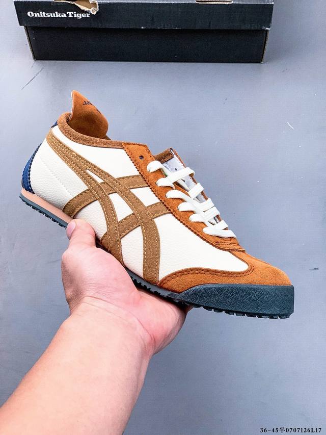 集图 Asics 亚瑟士 Onitsuka Tiger 鬼冢虎 阿斯克斯 皮面原装四联吊牌 中底纸板钢印 日系轻便运动休闲鞋 0707126L17