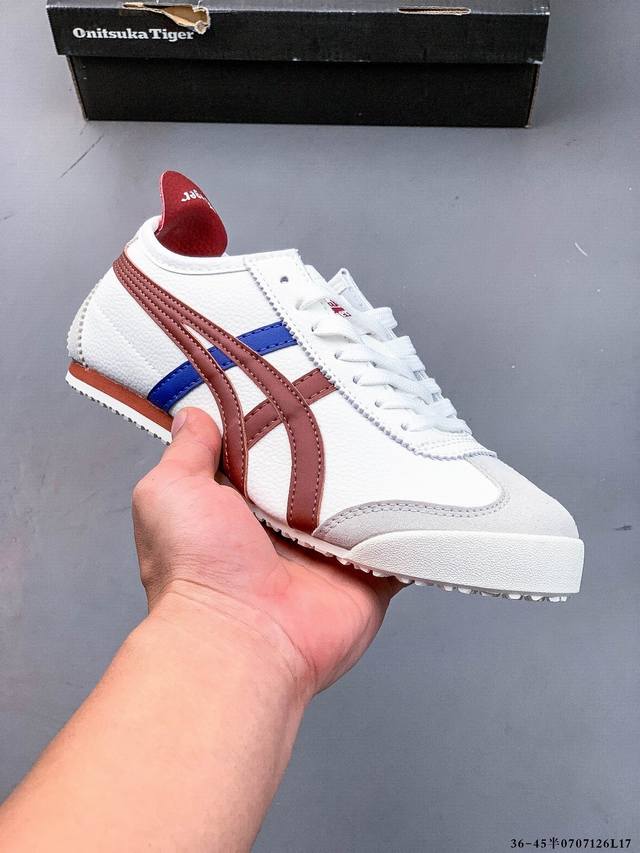 Asics 亚瑟士 Onitsuka Tiger 鬼冢虎 阿斯克斯 皮面原装四联吊牌 中底纸板钢印 日系轻便运动休闲鞋 0707126L17