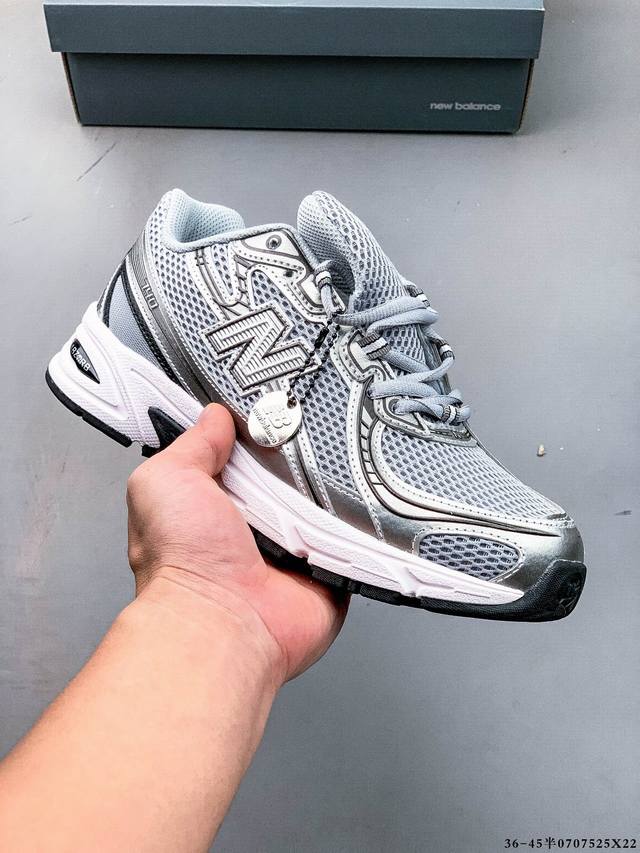 New Balance Nb740 英产 轻便复古休闲运动跑步鞋 全鞋身以网格布作为基地，在细节部分以皮革作为辅助添加，流线感很强。外形和New Balace
