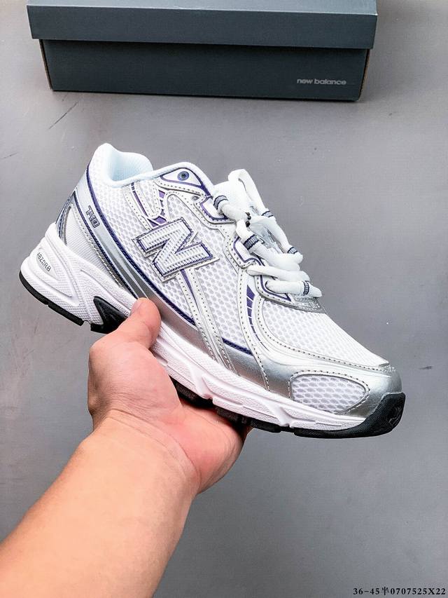 New Balance Nb740 英产 轻便复古休闲运动跑步鞋 全鞋身以网格布作为基地，在细节部分以皮革作为辅助添加，流线感很强。外形和New Balace