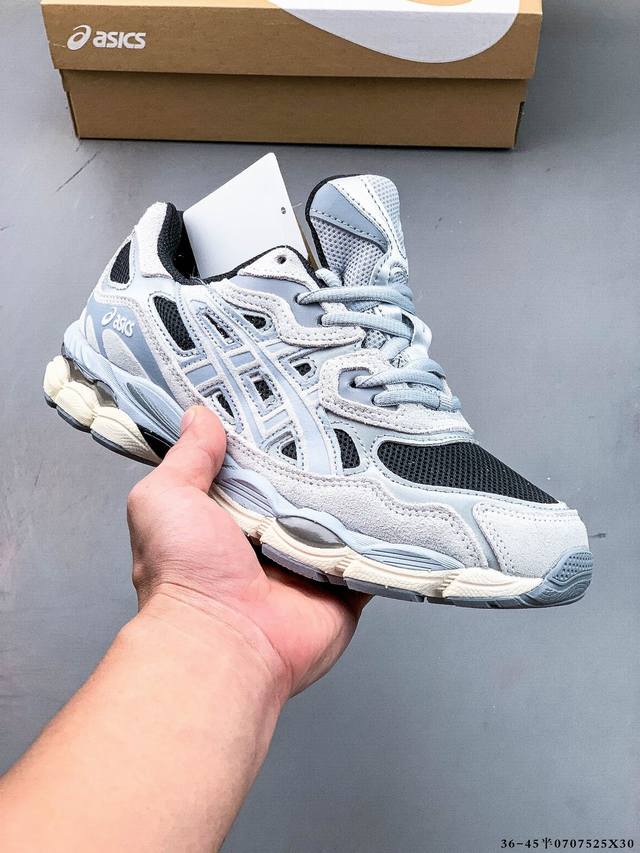 Asics 亚瑟士Gel-Nyc 2055透气网眼鞋面配合部分合成革材质 采用全新Ahar+橡胶材质 更加耐磨 0707525X30